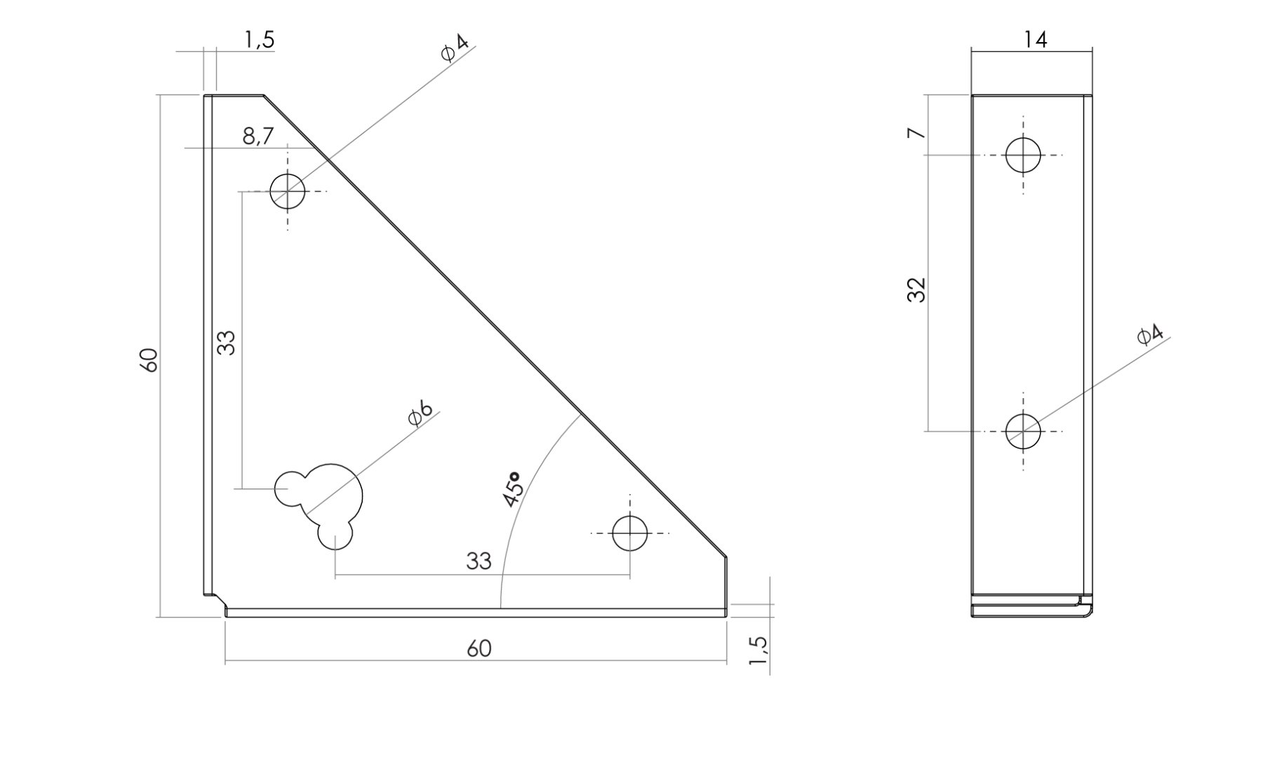 Escuadra Metálica en “Z” 57 x 30 x 30 x 1,9 mm ZB - Rumatari