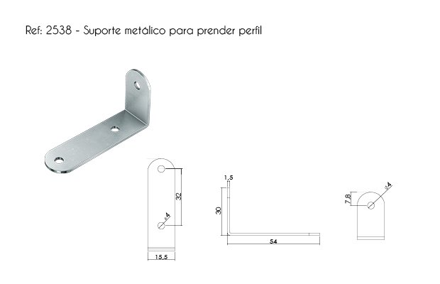 Escuadra Metálica en “Z” 57 x 30 x 30 x 1,9 mm ZB - Rumatari