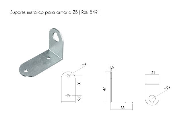 Escuadra Metálica en “Z” 57 x 30 x 30 x 1,9 mm ZB - Rumatari